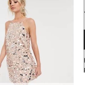 ASOS petite dress in mini disc sequin